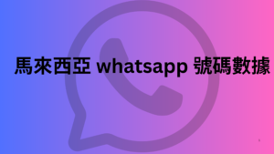 馬來西亞 whatsapp 號碼數據 